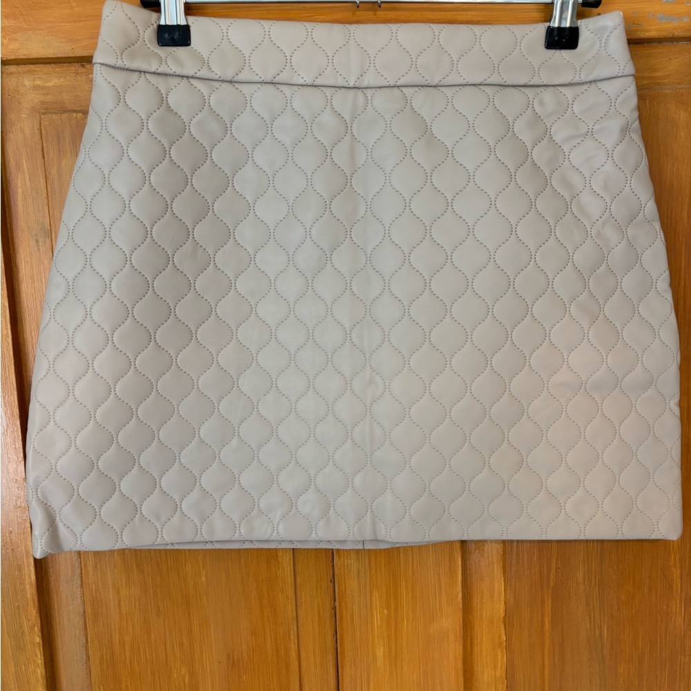 Greylin Cream Quilted Mini Skirt